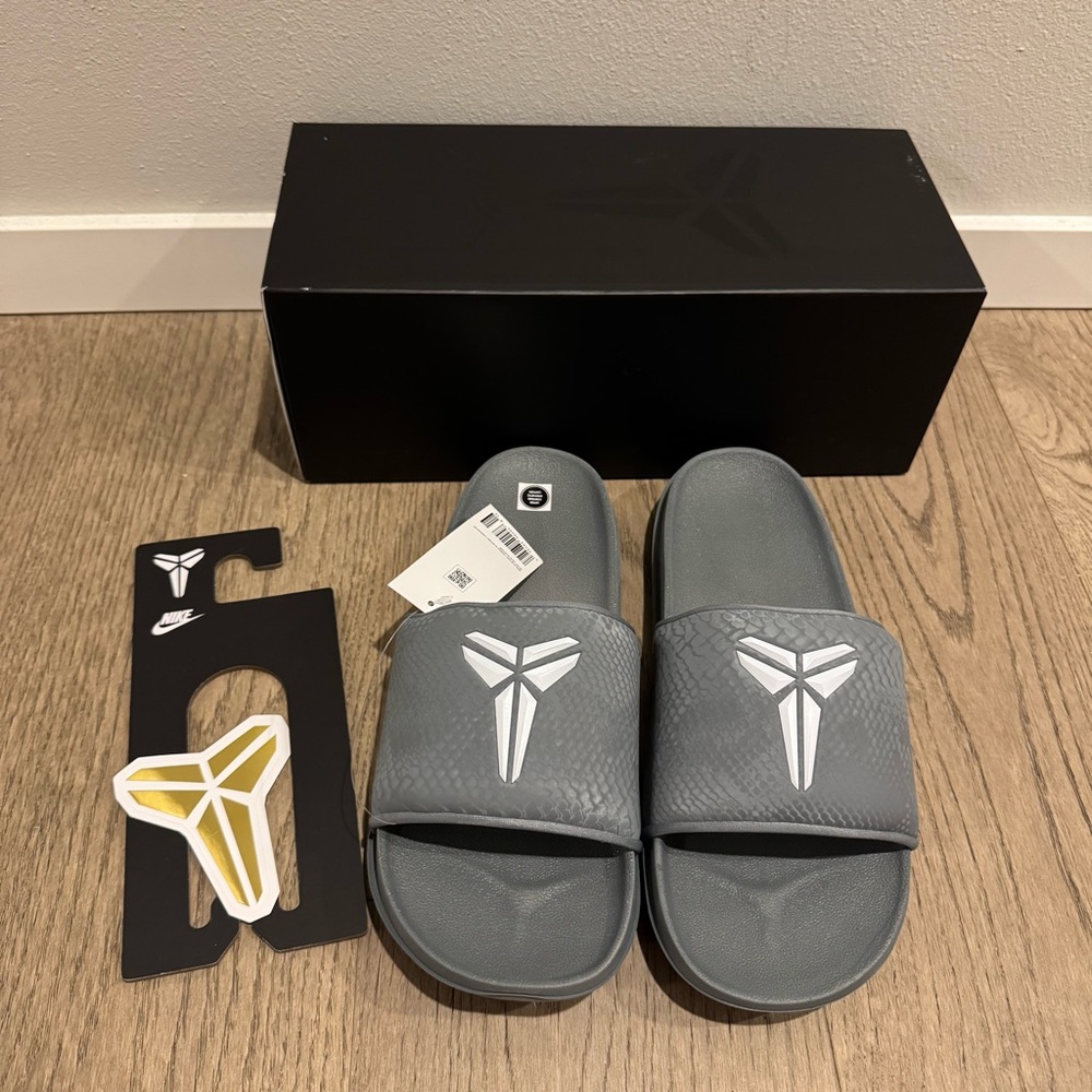 Nike Gray Kobe Logo Slide Sandals